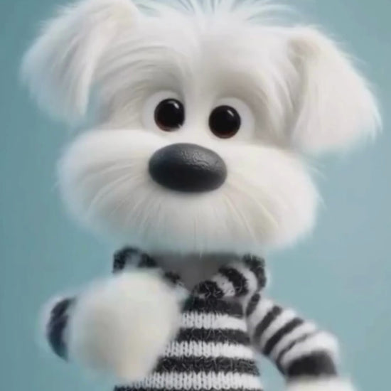 Puppy Birthday Video Invitation template displayed on a smartphone with animation and customizable details for a child's party.