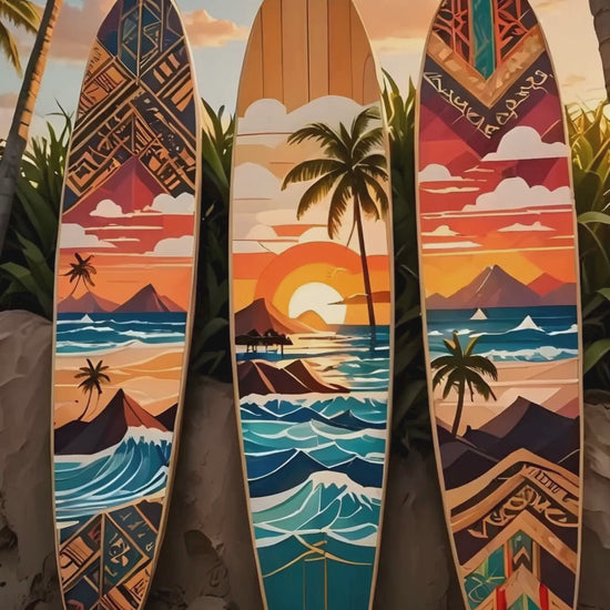 event video invitation template for bars and lounges featuring surf theme and party details