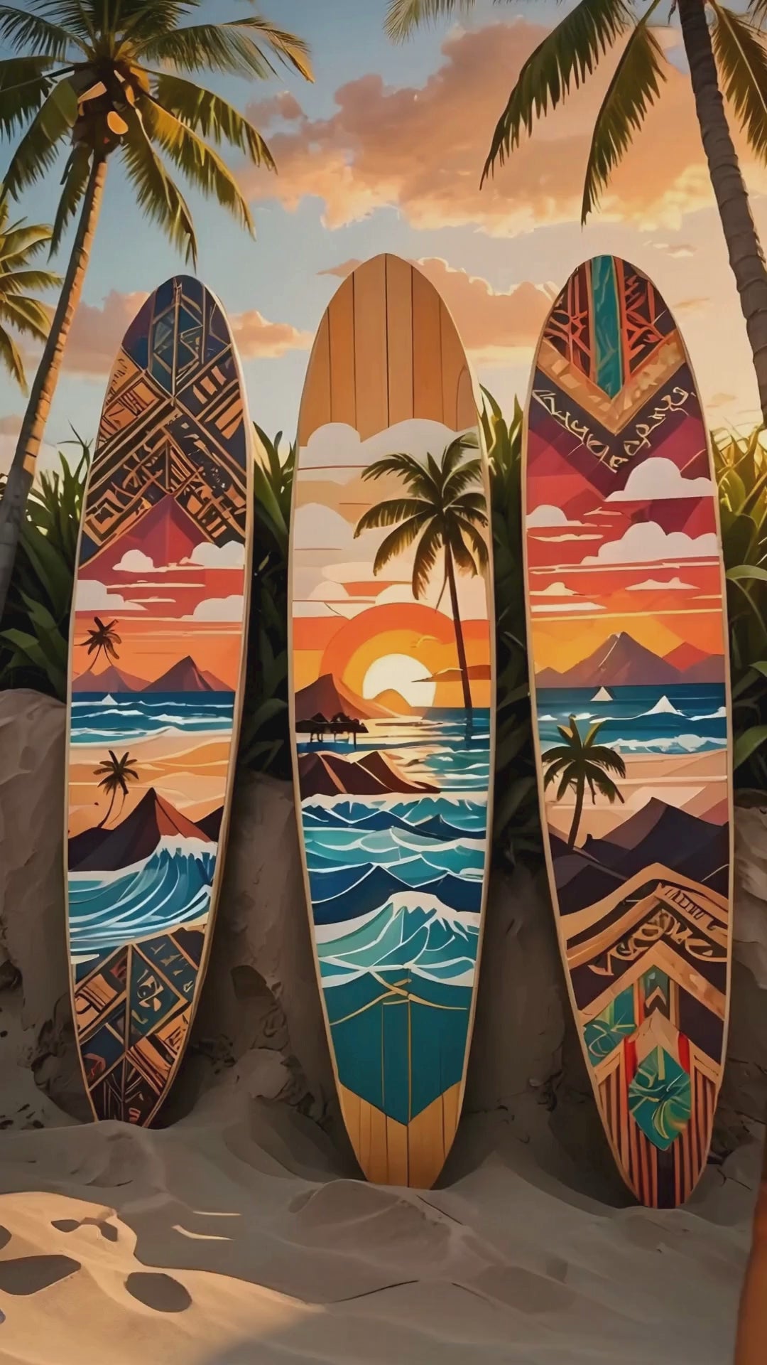 event video invitation template for bars and lounges featuring surf theme and party details