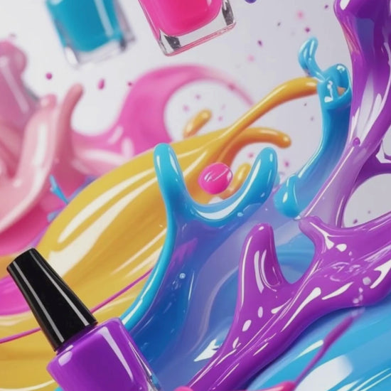 Editable nail salon promo video template showcasing vibrant nail designs on mobile screens