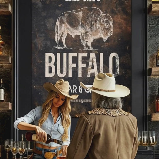 Buffalo Bill Birthday Invitation Video displayed on smartphone with western theme and animated features.